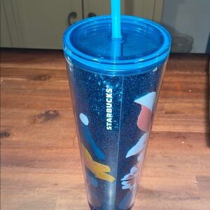 🩵2/$20 Starbucks Sparkling Blue Tumbler with Straw